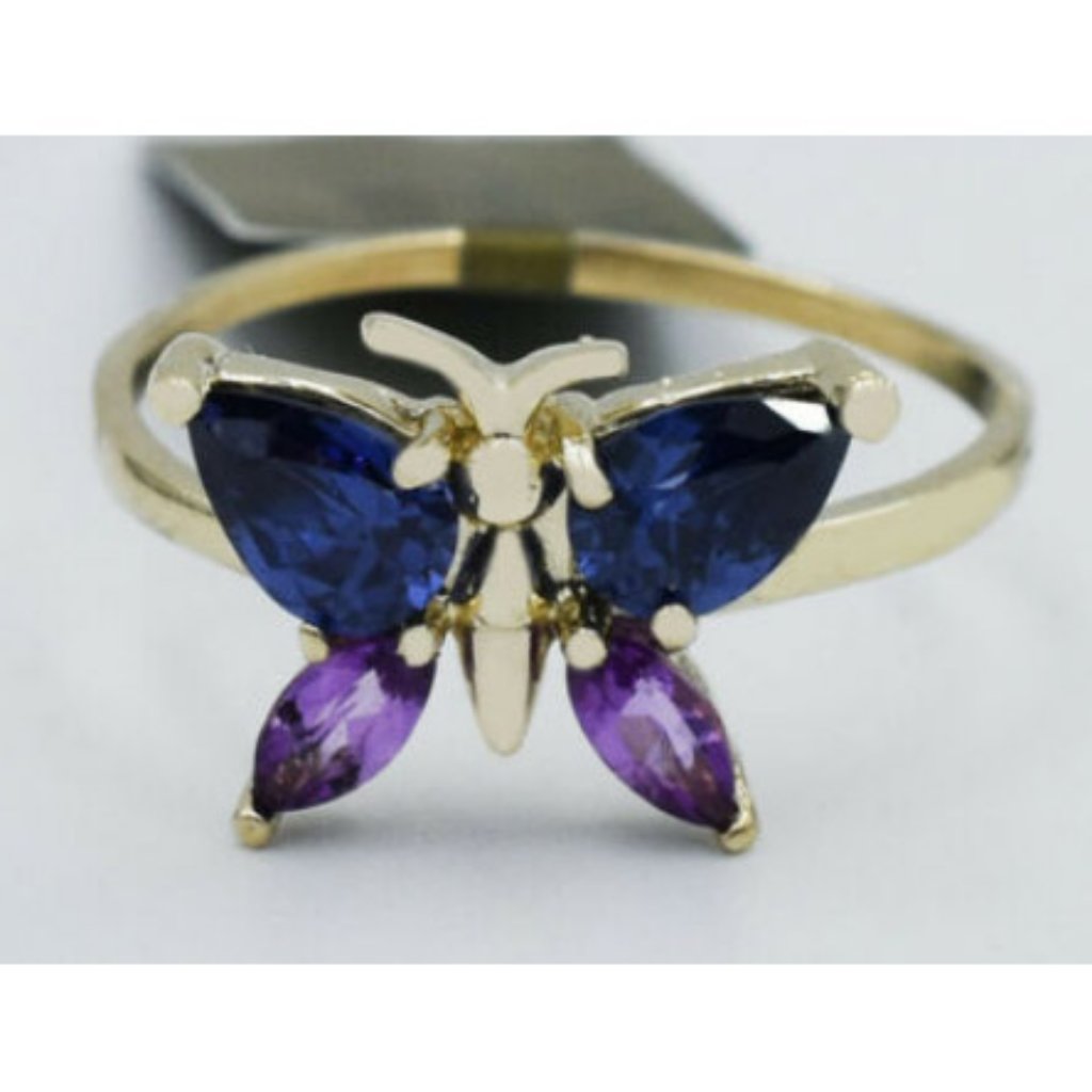 Tanzanite & Genuine Pink Sapphire Ring 10k Gold